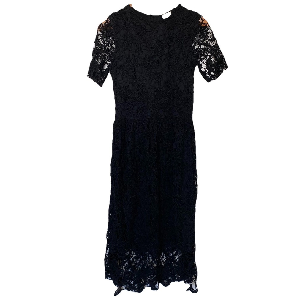 H&M Black Lace Whimsigoth Dress Witchy Dark Romantic 4 Goth Maxi New Fairy‎ Emo
